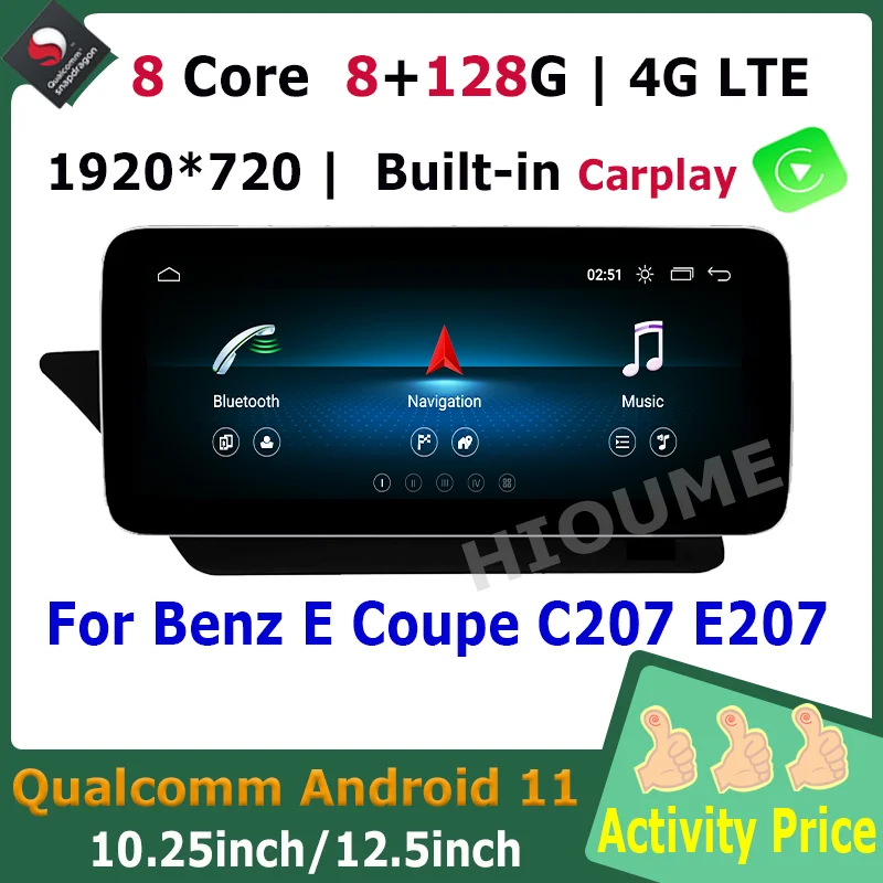 12 5 дюймовый Android 11 Автомобильный мультимедийный плеер GPS Радио Carplay авто для Mercedes
