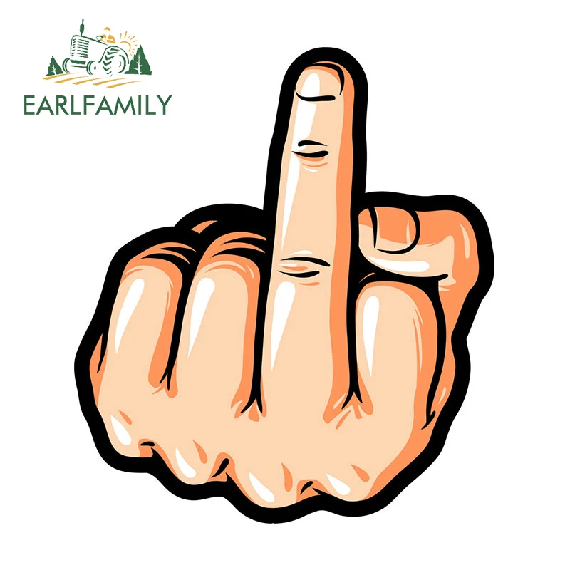 

EARLFAMILY 13 см x 11,5 см для удлинения среднего пальца автомобильные наклейки на ствол окклюзия царапины наклейки для холодильника доска для серфинга украшение