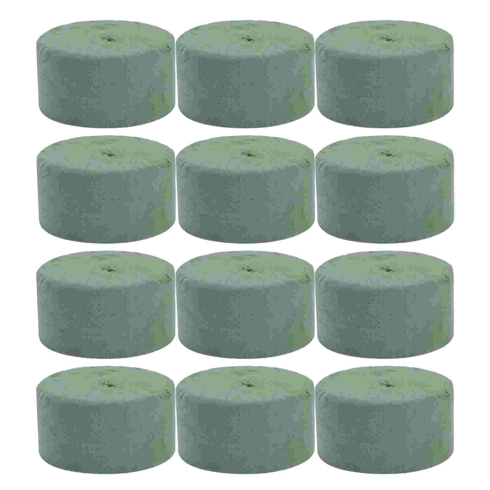 

12 PCS Cutting Paste Greenstuff Dried Flower Mud Dry Arrangement Round Plastic Floral Brick Water Absorption Cylinder