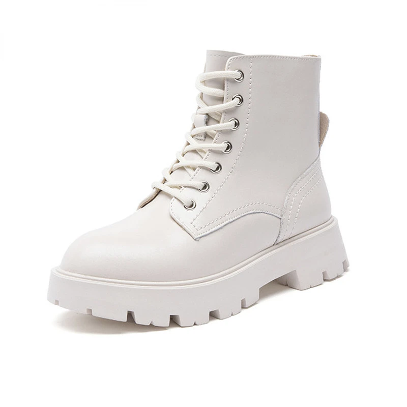 

Women's Martin Boots Genuine Leather New Autumn Lace-up Motorcycle Boots Ladies British Style Women's Ankle Boots