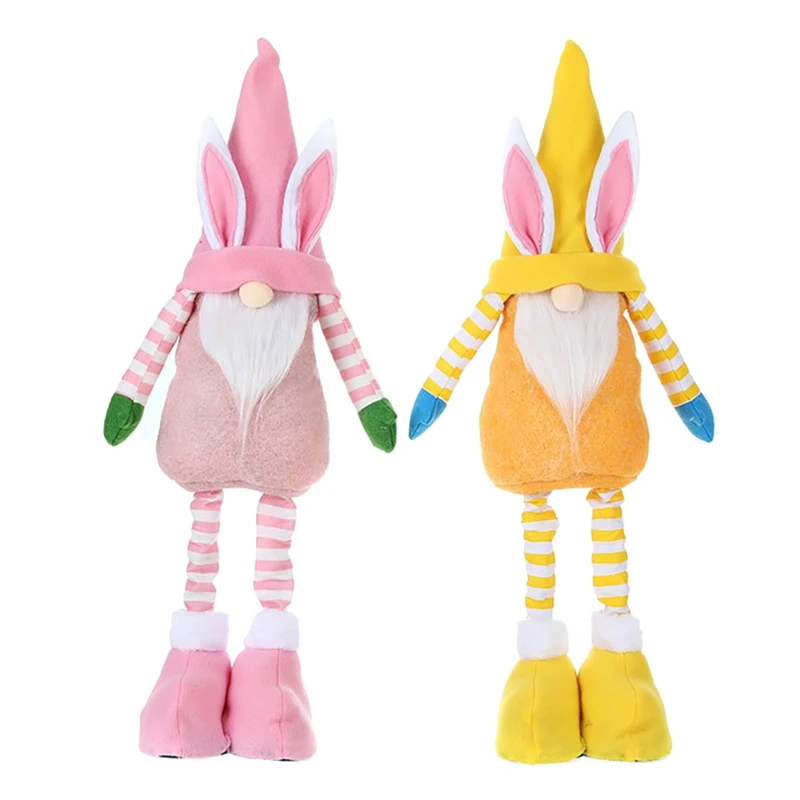 

NEW-Easter Bunny Holding Radish Standing Sitting Posture Land Elf Rudolph Telescopic Doll Window Decoration Doll Ornaments