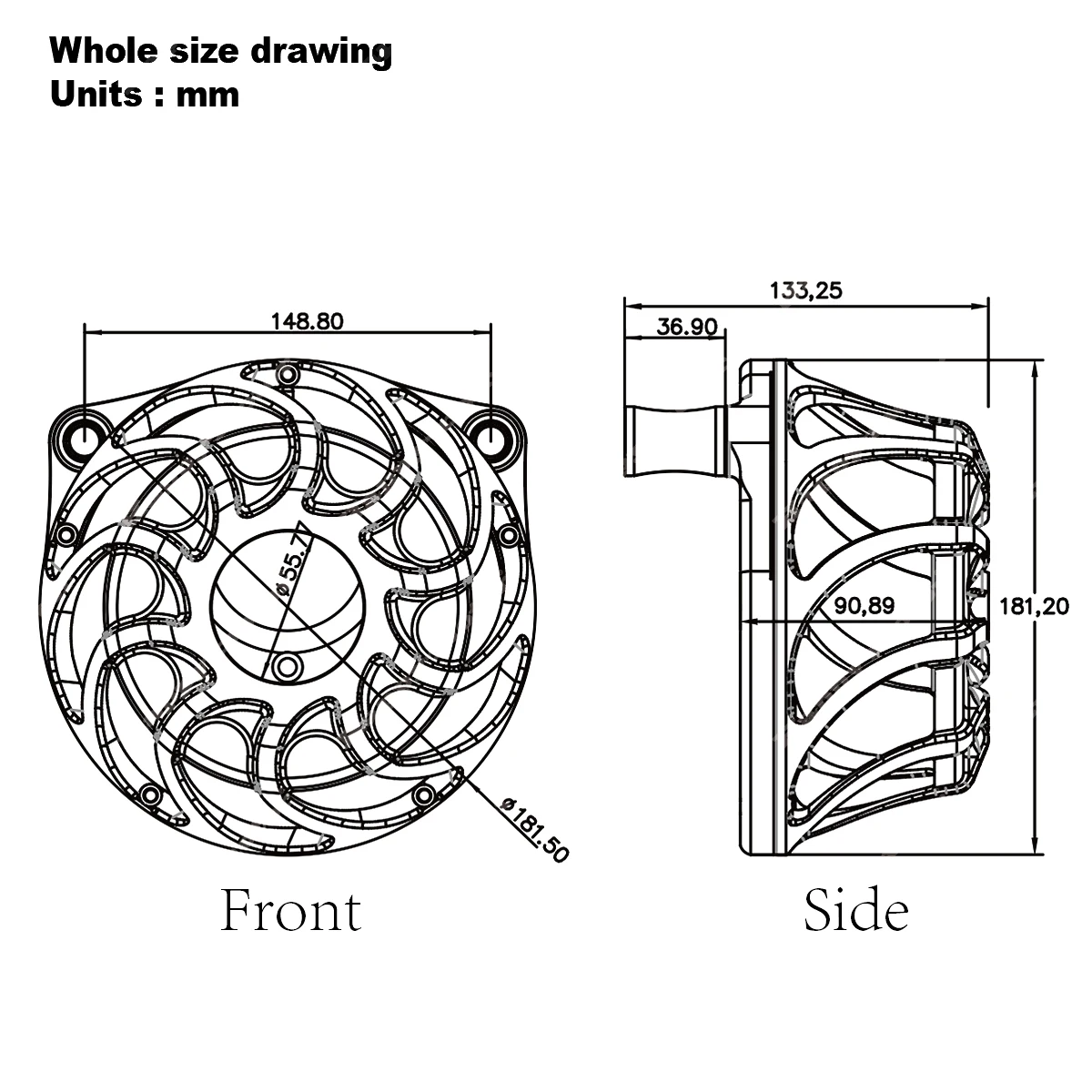 Chromed/black Gray CNC cut air cleaner AIR intake filter breather Fit For 08-16 FLHTC Electra Glide Classic