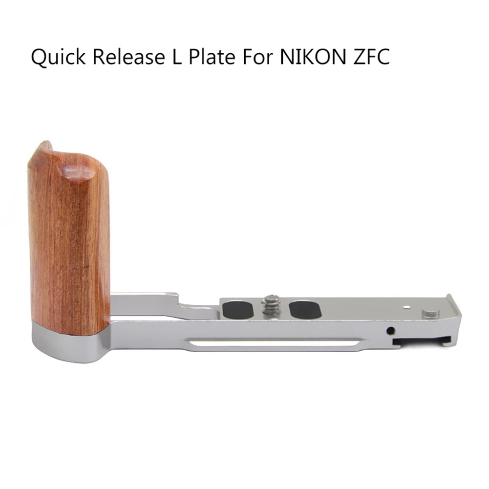 

Быстросъемная L-образная пластина деревянная боковая ручка кронштейн рукоятка для цифровой камеры NIKON ZFC аксессуары для штатива серебристый