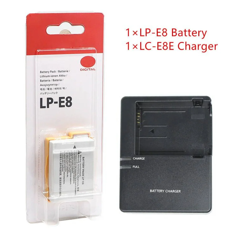 Новый аккумулятор для фотоаппарата 1120 мАч LP-E8 LPE8 + зарядное устройство E8E Canon 550D 600D