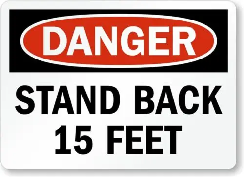 Водонепроницаемый алюминиевый знак p000412 15 футов назад 12 дюймов x 18