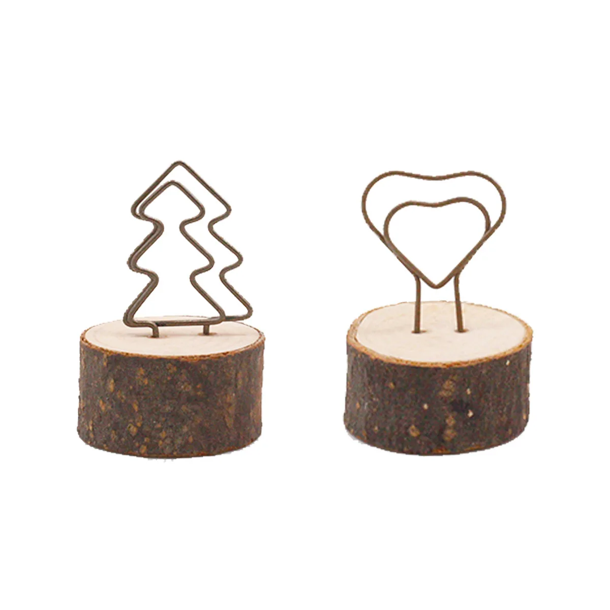 

5pcs Natural Wooden Card Holder Bark Craft Stand Wedding Photo Clip Home Decor DIY Wedding Party Table Number Row Name Sign Tag