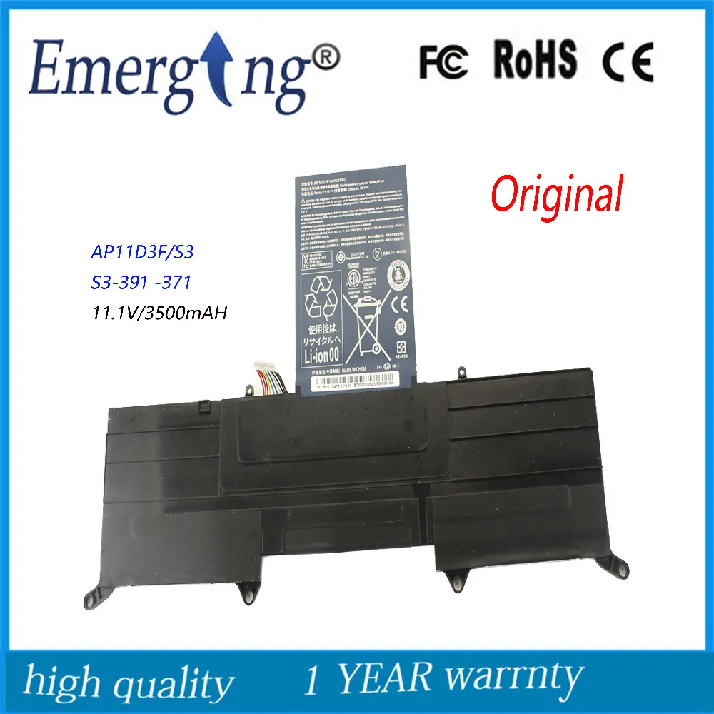 11,1 В новый оригинальный AP11D3F Аккумулятор для ноутбука Acer MS2346 S3-391 -371 AP11D4F