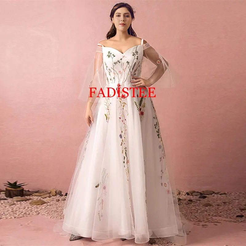 

Кружевные платья с аппликацией и V-образным вырезом для выпускного вечера, Длинные Пышные Рукава со шлейфом и шнуровкой на спине, элегантные платья для женщин 2023