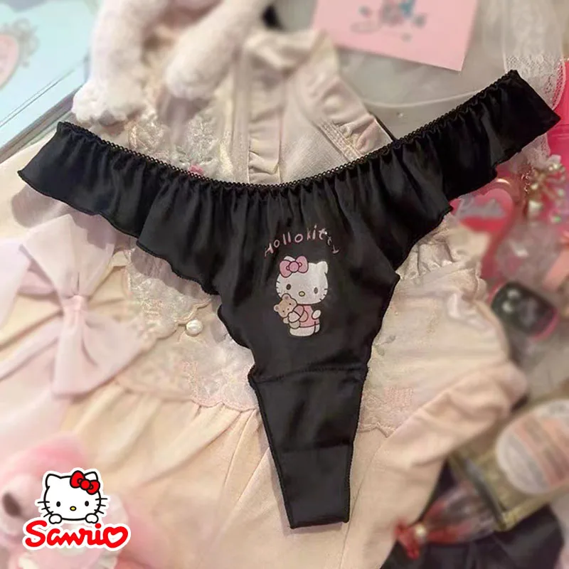Женские трусики Hello Kitty Sanrio сексуальные женские трусы бесшовные стринги Kawaii с
