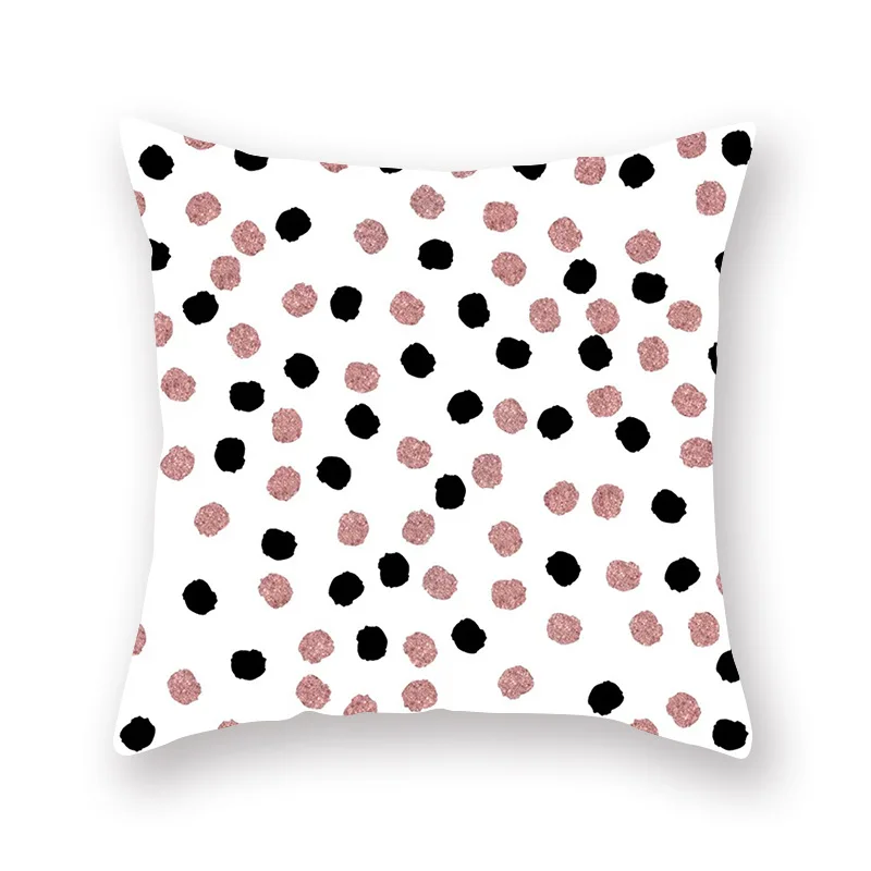 

2023 Fashion Pink Letters Rose Gold Powder Peach Skin Pillowcase Sofa Cushion Household Goods