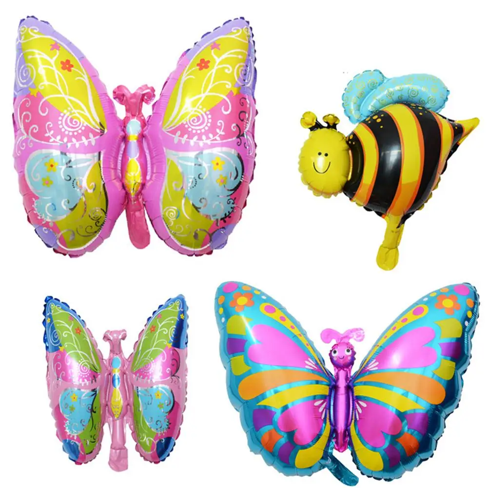 

Mini Bee Balloon Aluminum Film Large Butterflies Decoration Spring Themed Insect-shaped Reusable Easy To Inflate and Deflate