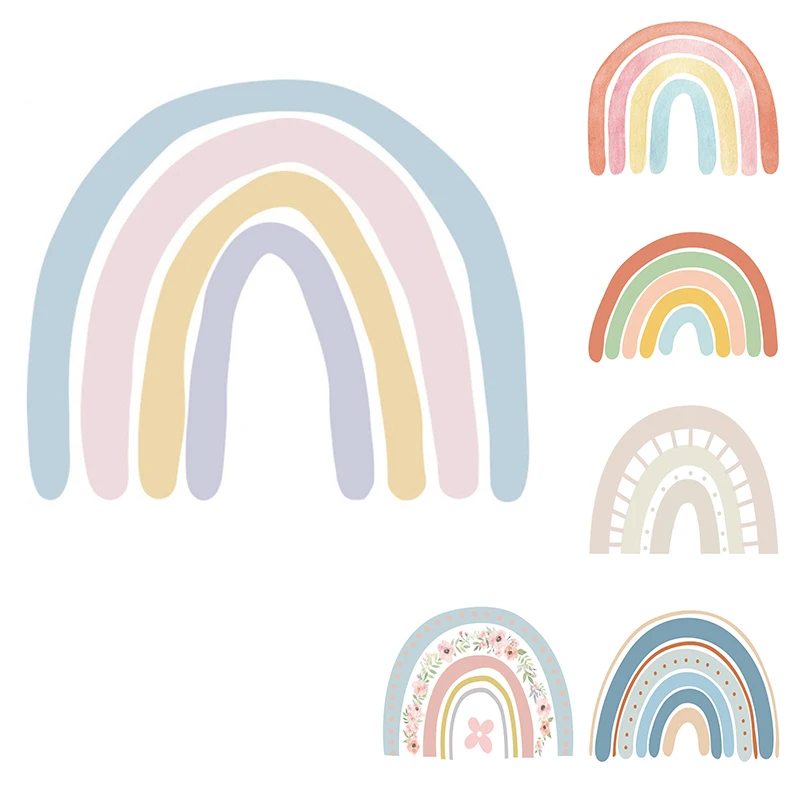 

Большая Радуга акварель домашний Декор настенный стикер самоклеящиеся для детской комнаты детские наклейки скандинавские Детские Стикеры