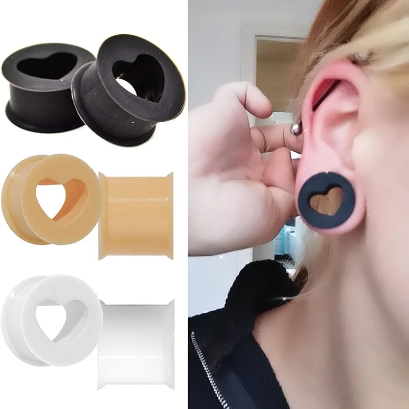 2 шт. полые силиконовые беруши в форме сердца туннели расширитель гибкие ушные