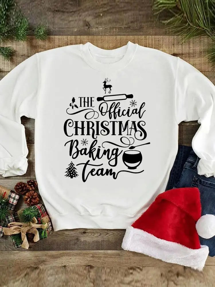

Print Fashion Happy Holiday Lovely Sweet Trend Merry Christmas Graphic Sweatshirts Women Wear Pullovers New Year Clothing
