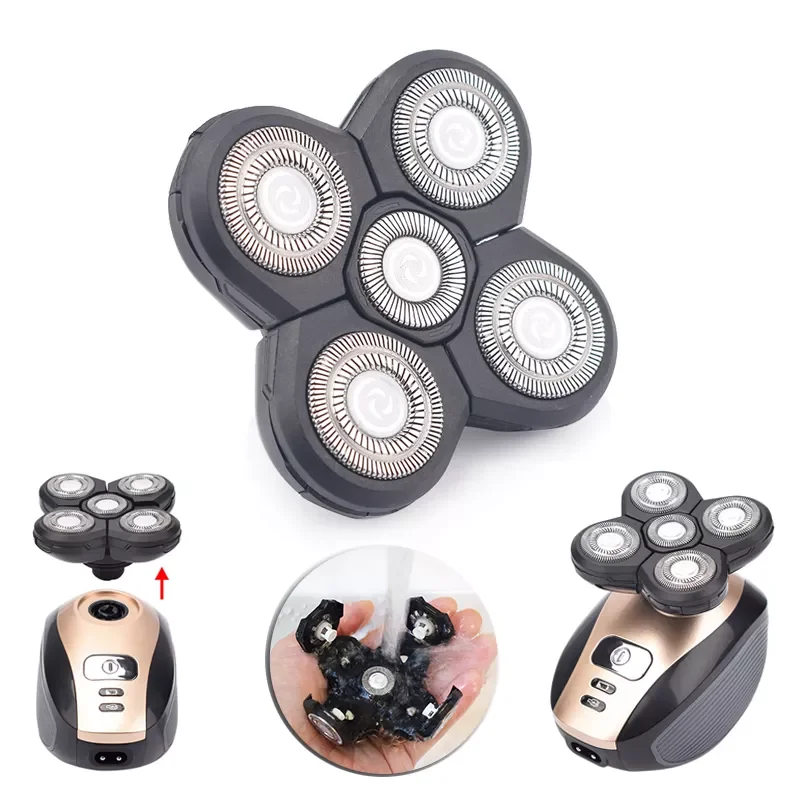 

NEW2023 4PCS Replacement Shaver Head Electric Shaver 5D Independently 5 Cutter Floating Head Waterproof Stainless Steel Razor Bl