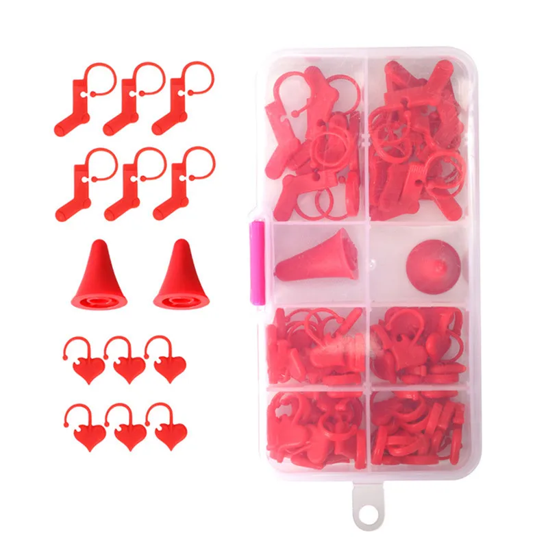 

50/40pcs Locking Stitch Markers Crochet Latch Heart Sock Shaped Plastic Knitting Needles Crochet Hooks Sweater Weaving Tools