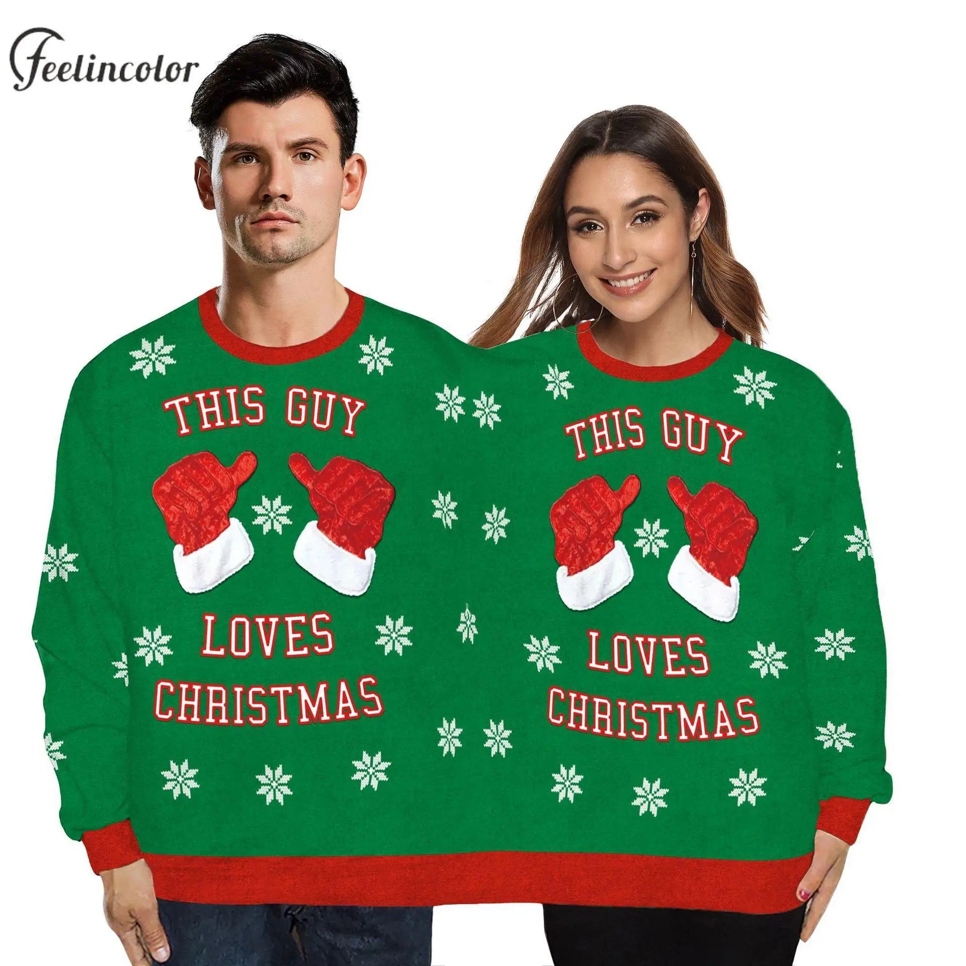 Свитшот с круглым вырезом и длинным рукавом для мужчин женщин