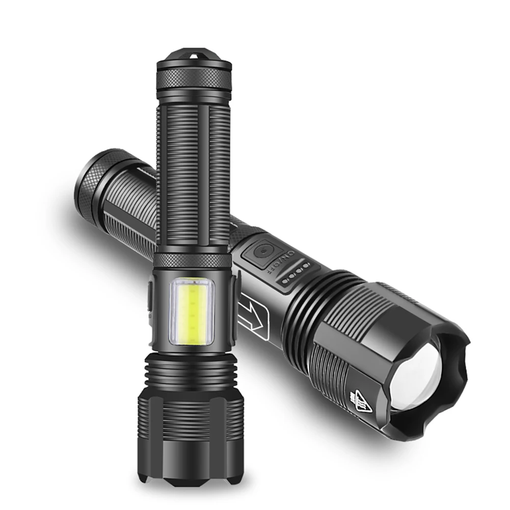 

6 Gears Powerful Led Flashlight XHP70 COB Torch Light Rechargeable Tactical Flashlight Emergency Illumination Lamp