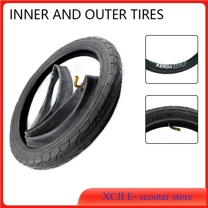

14x1.50 Pneumatic Inner Tube Outer Tire 14 Inch Camera with A Bent Valve Stem for Bike Tire Kids' Bike Folding Bead Bicycle
