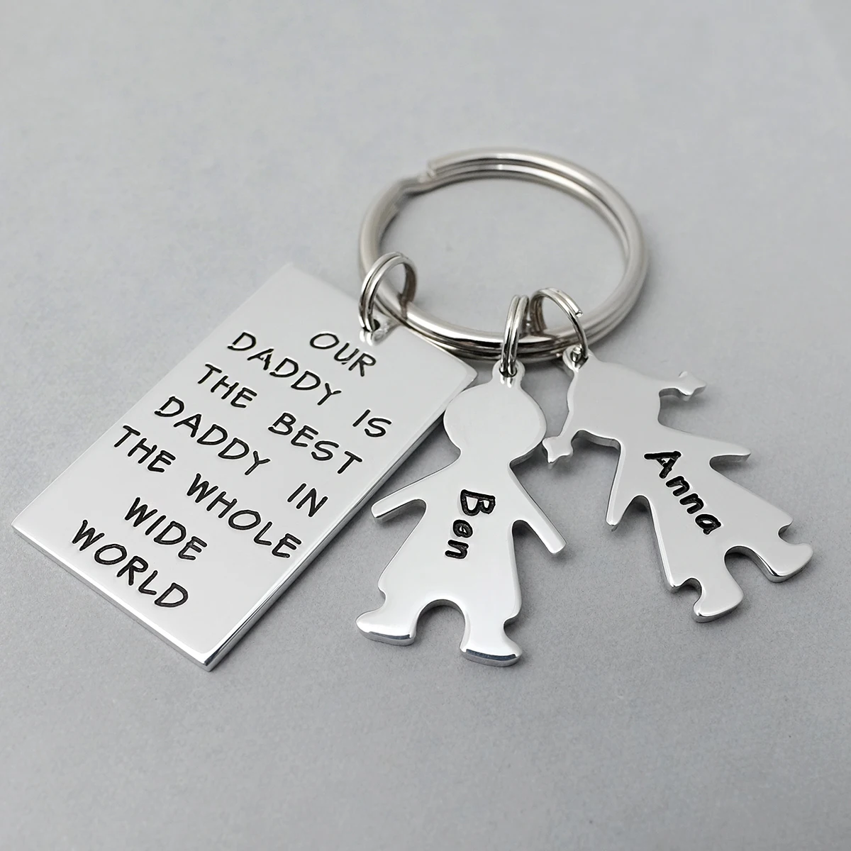 

Personalized Dad Keychain Hand Stamped Name Keychain Father's Day Gift Custom Name Key Chain Gift For Dad Best Daddy Keyring
