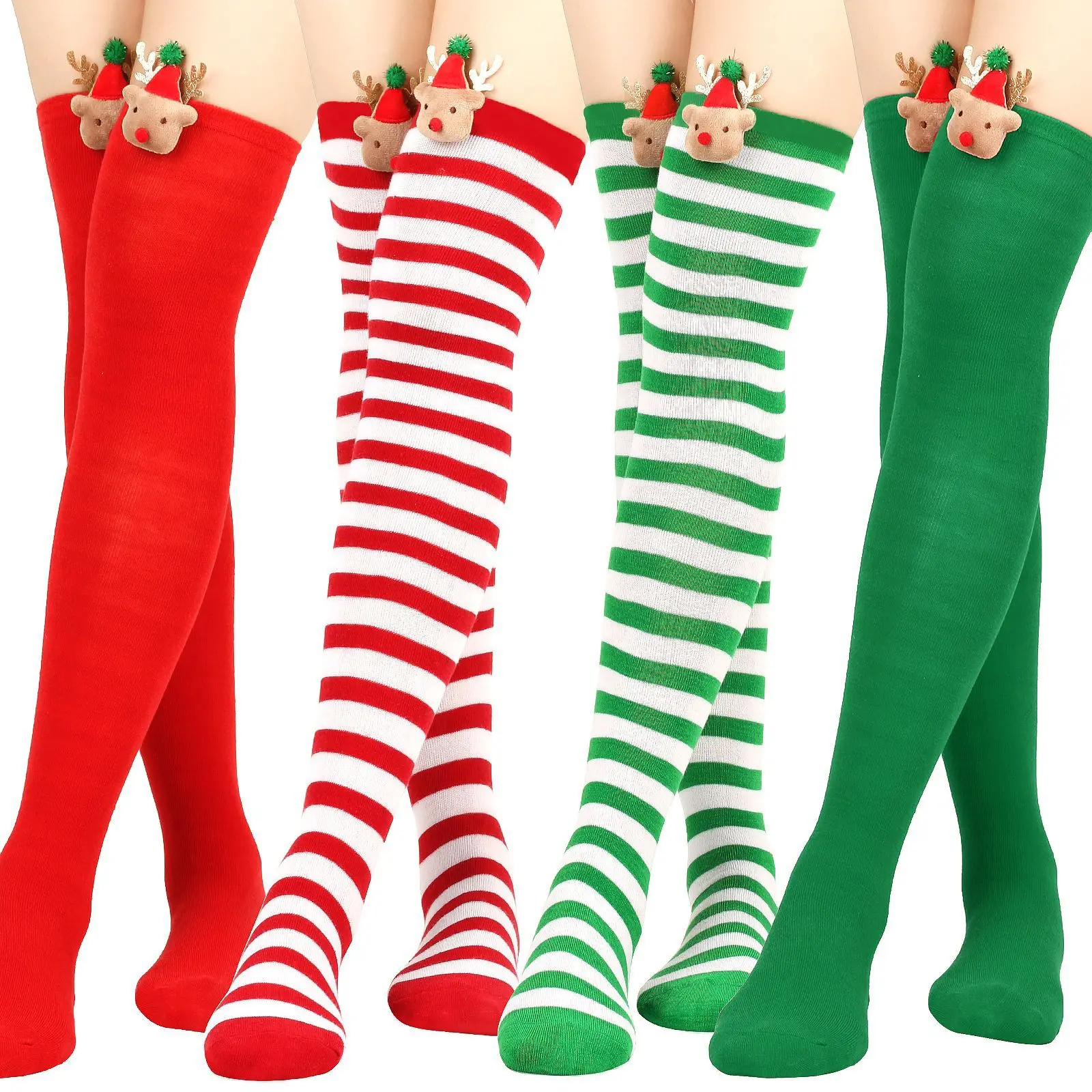 

New in Cotton stockings women's cartoon Christmas bear socks winter Breathable and absorb sweat Woman socks christmas gift 005