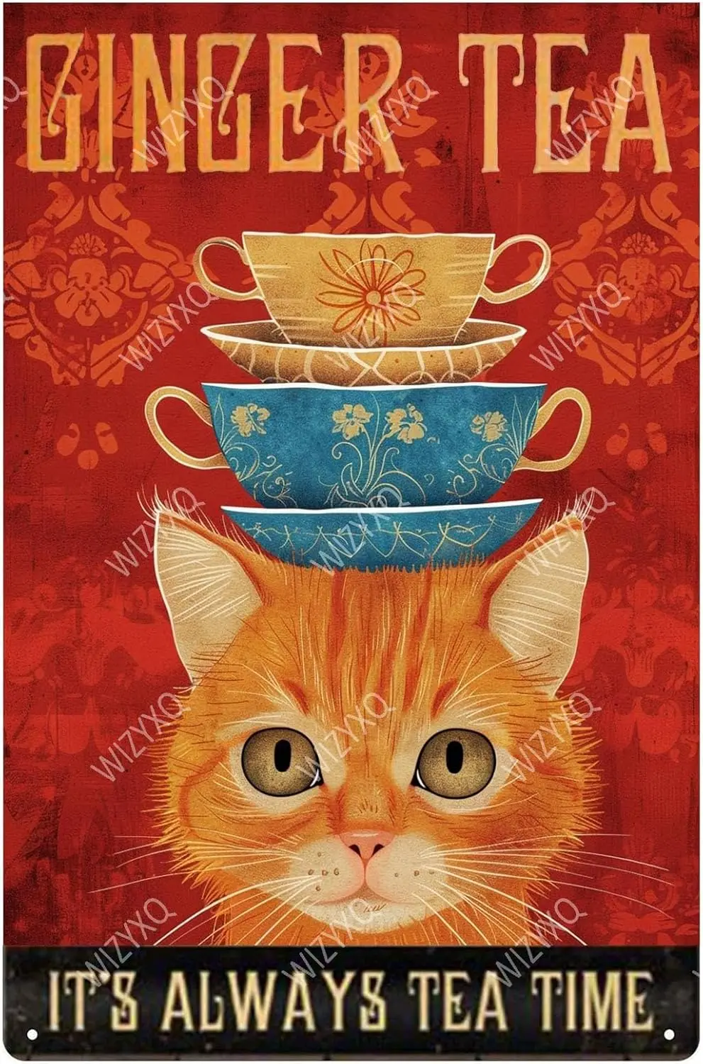 Metl Sgns Gnger Te t's lwys Tme Sgn Ретро lumnum для домашнего офиса Ktchen Br Cfe Grden Wll Decor 12x8 nch