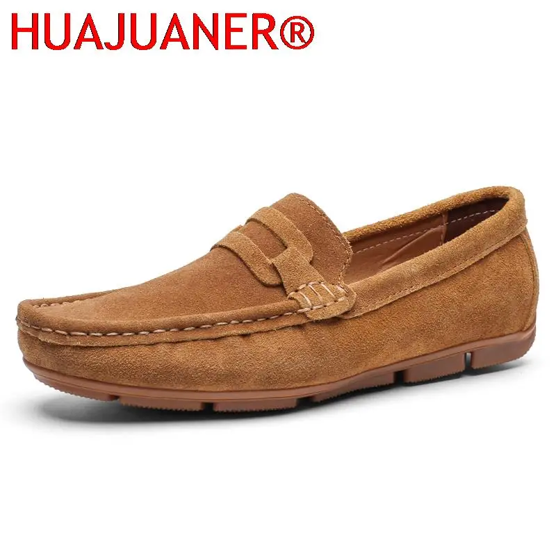 

Men's Suede Shoes Men Leather Casual Shoes Fashion Loafers Moccasins Breathable Non-slip Driving Shoes Light Comfortable Shoe