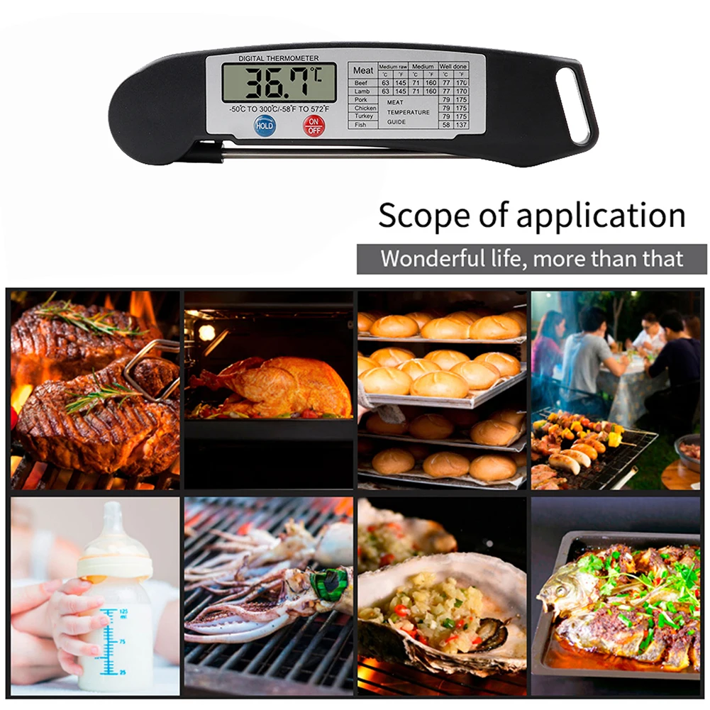 Цифровой электрический пищевой термометр из нержавеющей стали кухонные