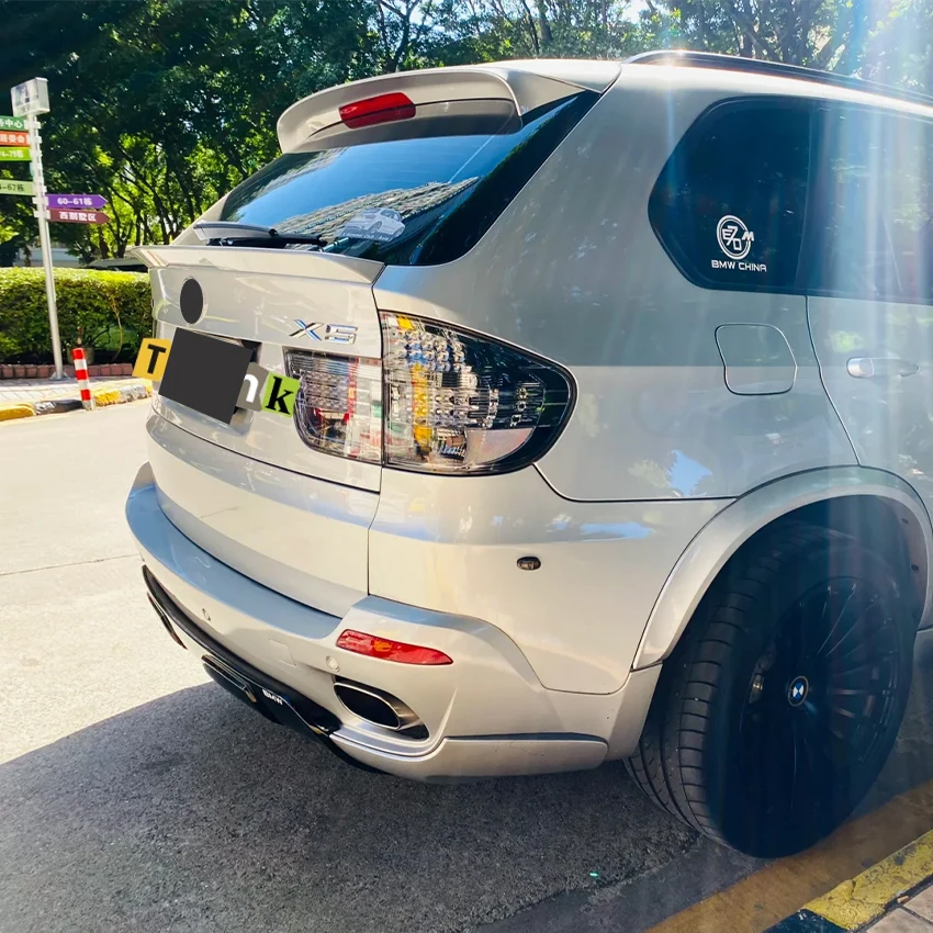 Фото Для BMW X5 E70 2006 07 08 09 10 11 12 2013 задний средний спойлер крылья хвостовой спойлер тюнинг кузова комплект аксессуары Стайлинг №3