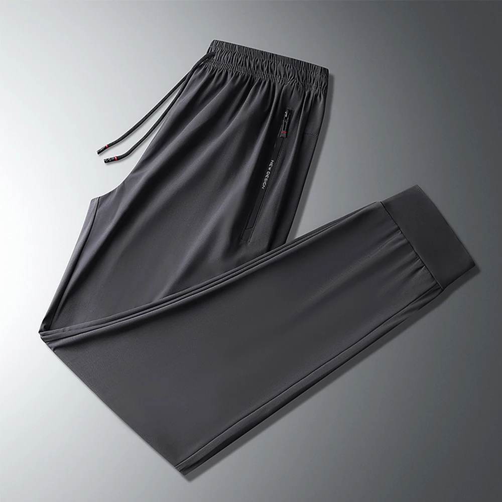 

Summer men's nine-point pants sports outdoor ice silk breathable quick-drying solid color large size pants loose casual pants