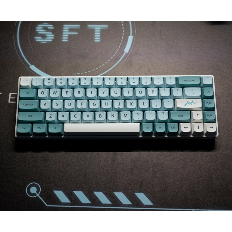 Колпачки для клавиш PBT сине-белые 125 профиль XDA тема айсберга сублимационная