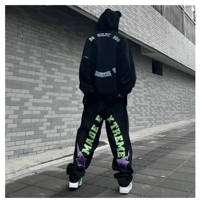 Jeans With Print Star Vintage Men Trendyol Denim Trousers Baggy Black Y2k Jean Hip Hop FASHION Streetwear Man Pants Men's