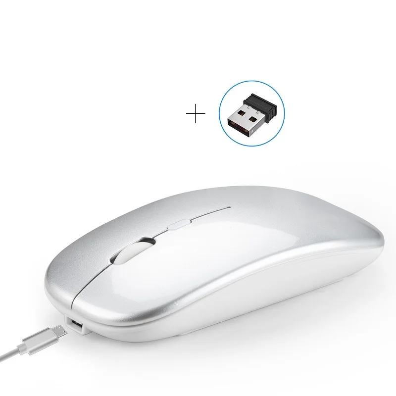 

USB 2.4G Mice Rechargeable Optical Wireless Mouse Slient Button Ultra Thin Mini Optical Ultrathin for Computer Laptop Computer