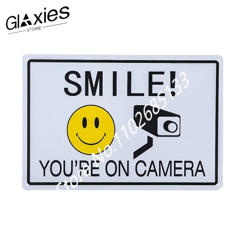 

Smile You're On Camera Sign, Indoor/Outdoor sign Video Surveillance Warning Signs for Home and Business Security Camera/CCTV,