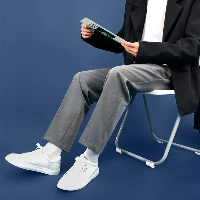 Осень 2022 мужские Свободные повседневные брюки EOENKKY цвета хаки деловые