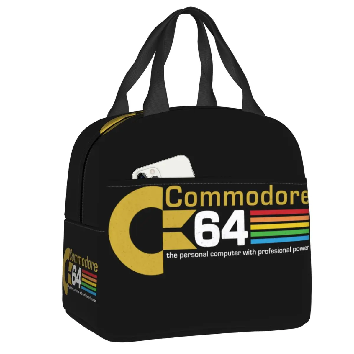 

Custom Commodore 64 Lunch Bag Men Women Warm Cooler Insulated Lunch Box for Adult Office Fruit Fresh Storage Bag