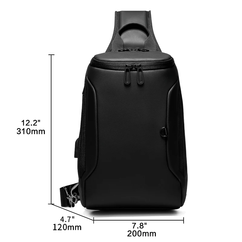 Multifunction Crossbody Chest Bag Men USB Charging Port Messengers Pack Waterproof Sling Shoulder Bags For Male Bolsas Masculina