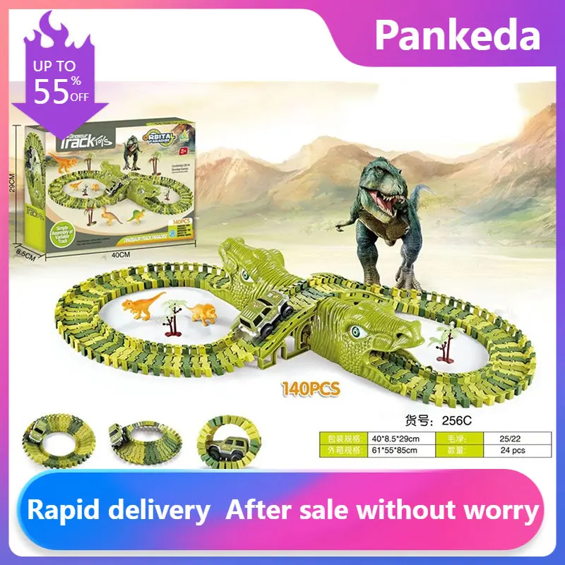 

DIY Car Race Magic Rail Track Sets Brain Game Flexible Curved Creates Vehicles Toys Plastic Colored Railroad for Child's Gifts