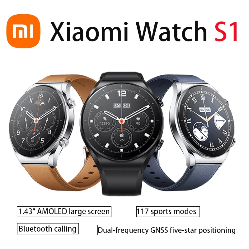 

Смарт-часы Xiaomi Watch S1 Mi, 1,43 дюйма, AMOLED дисплей, Беспроводная зарядка, 12 дней автономной работы, Bluetooth™Наручные часы с функцией ответа на вызов