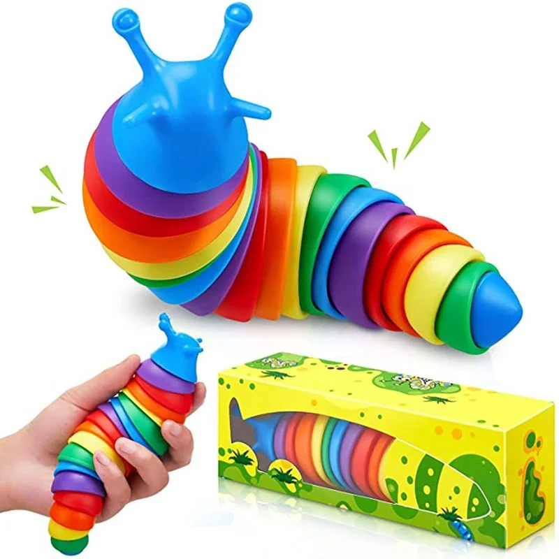 

Fingertip Slug Toys 3D Printed Simulation Slug Relieve Stress Fidget Sensory Decompression Children Aldult Gift Ornament Decor