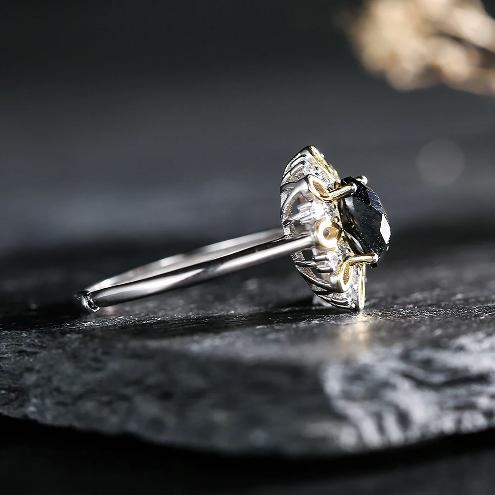 Серебряное кольцо Deluxe S925 в сочетании с женским кольцом из натуральной шпильки