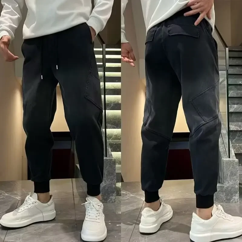 Универсальные брендовые мужские повседневные брюки свободного покроя модные со