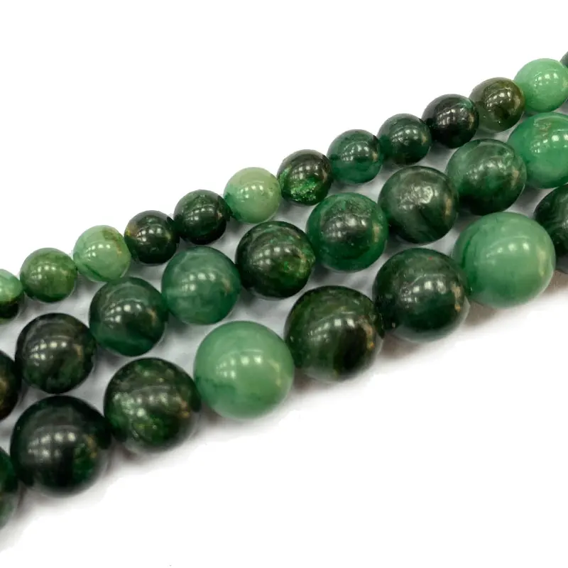Изящные круглые бусины из натурального драгоценного камня, зеленая яшма, Женское Ожерелье-браслет «сделай сам» для женской модели 6/8/10/12 мм, 15 дюймов