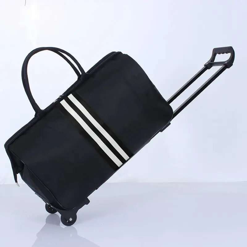 

Новая полосатая сумка для переноски, водонепроницаемая нейлоновая сумка для путешествий, мужские дорожные сумки, складной чемодан с колесами XA225C