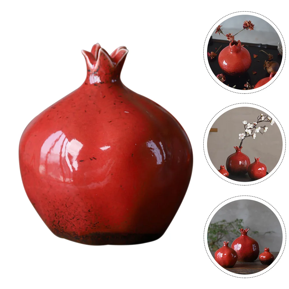 

Ваза из граната, керамический цветок, фрукты, красный декор, украшение, керамические искусственные фермерские сушеные фарфоровые вазы для д...