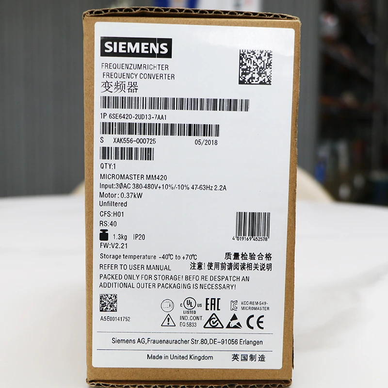 

Новый модуль Siemens 6SE6420-2UD13-7AA1 6SE6 420-2UD13-7AA1