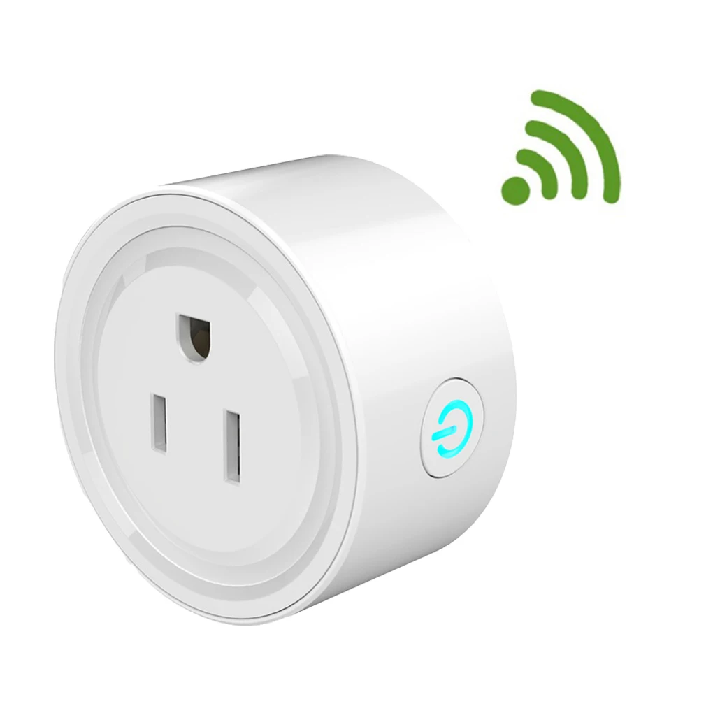 

US Plug Smart Power Outlet WiFi 2.4GHz 10A Voice Control Tuya Plastic Switch with Indicator Electric Safety Socket Timer