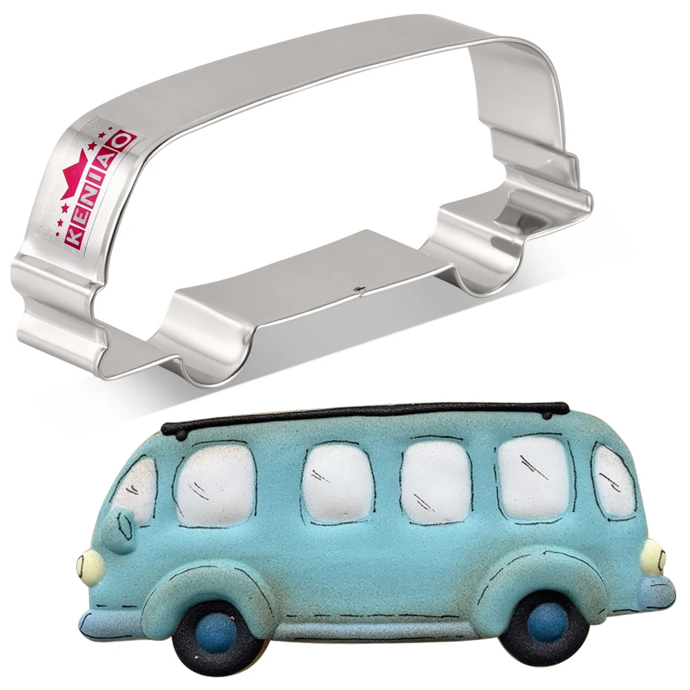 

KENIAO Bus Cookie Cutter for Transportations - 11.5 CM - Vehicle Biscuit Fondant Pastry Bread Mold - Stainless Steel