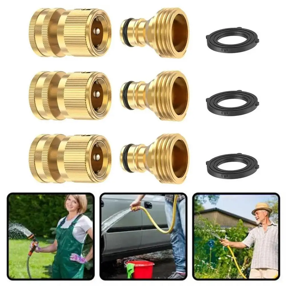 

Соединитель для садового шланга, латунный адаптер для крана, быстроразъемные фитинги для водяного шланга, соединитель для садового шланга