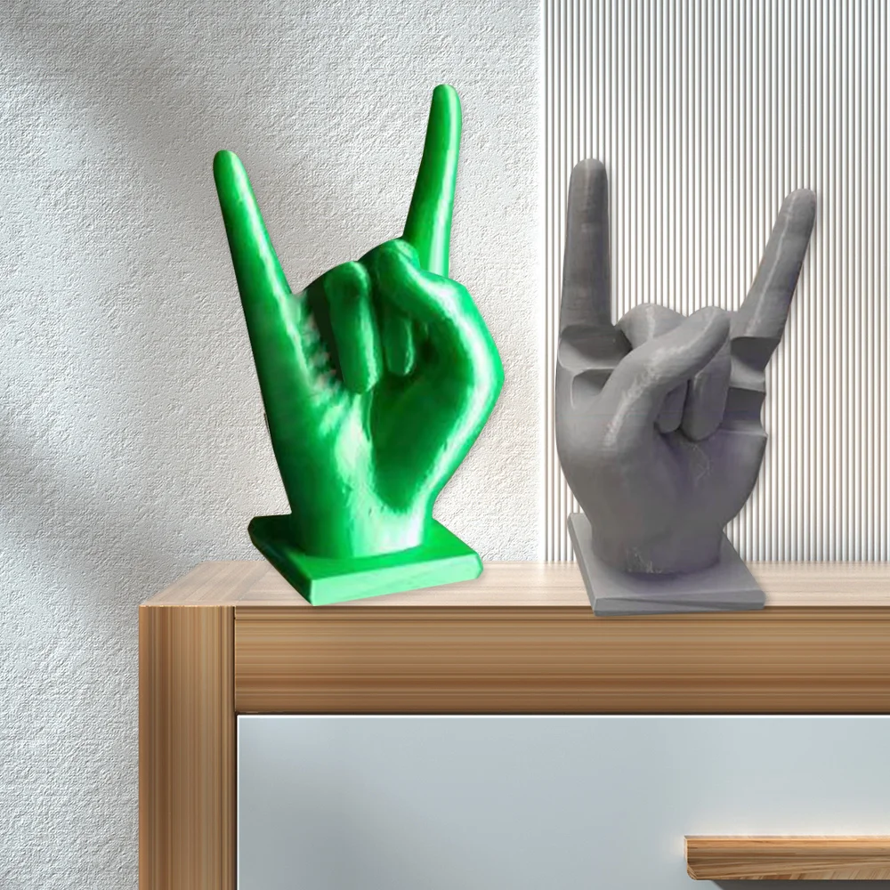 

Resin Drum Stick Storage NEW Sculpture Craft Green Resin Hand Bier Gesture Grey Love Sign Homen